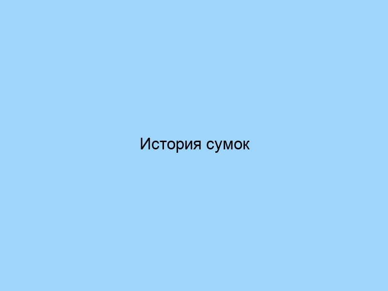 История сумок